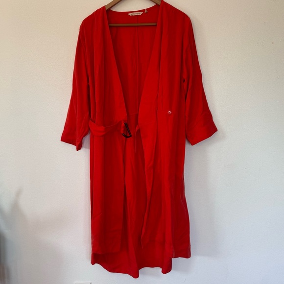 Soft Surroundings Belted Wrap Hi Low Orange Dress Sz XL - Picture 10 of 12